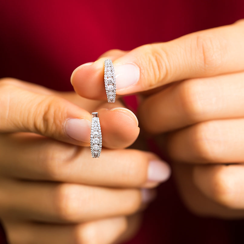 Hoop Diamond Earrings