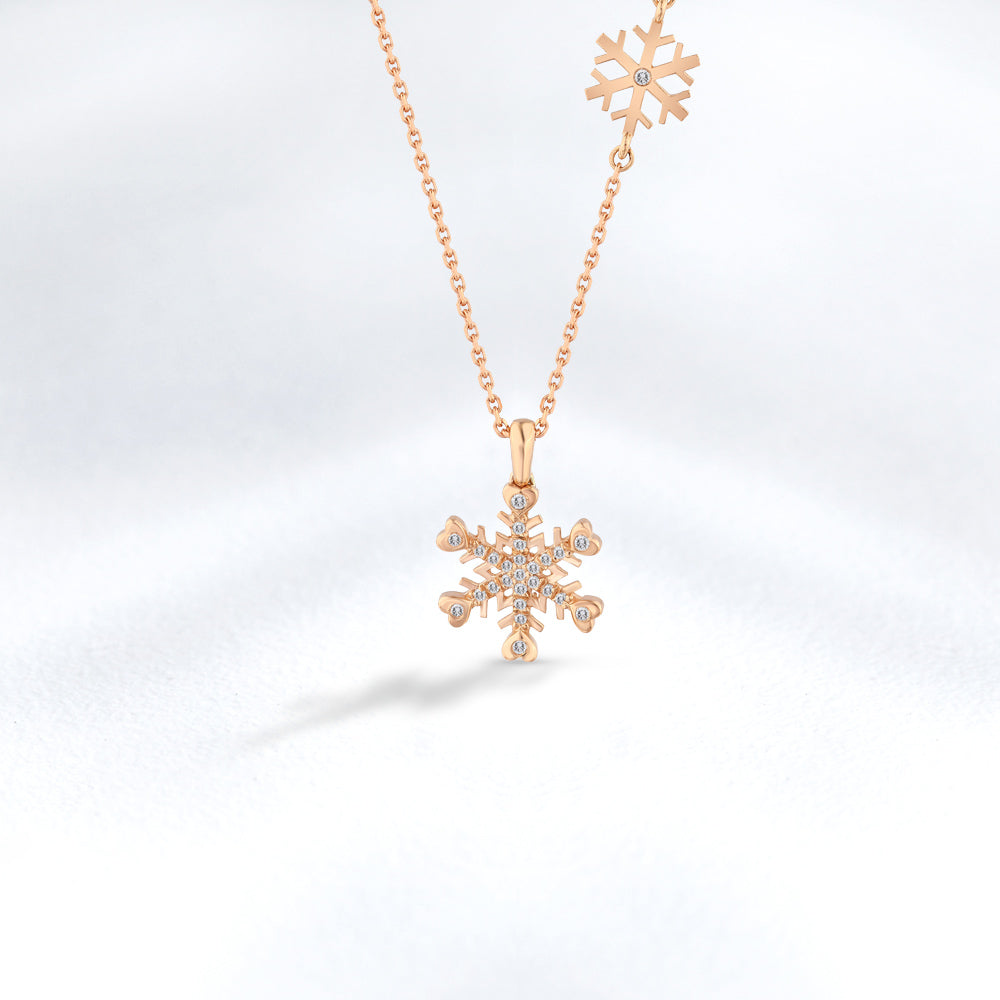 Snowflake Pendant with Chain