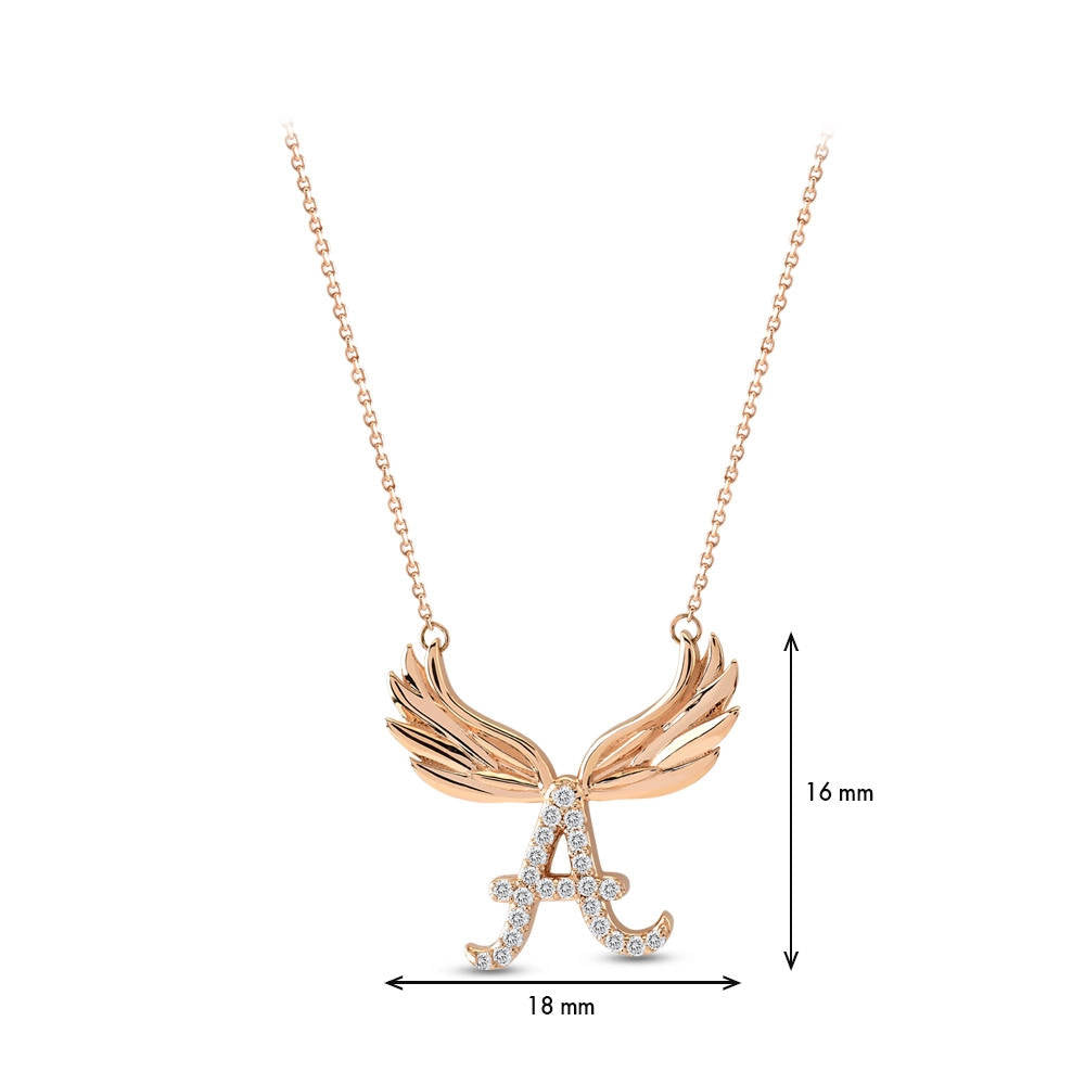 Diamond Initial Necklace A