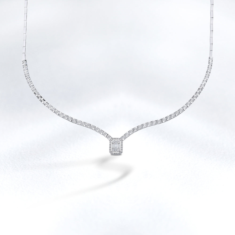 Baguette Diamond Necklace
