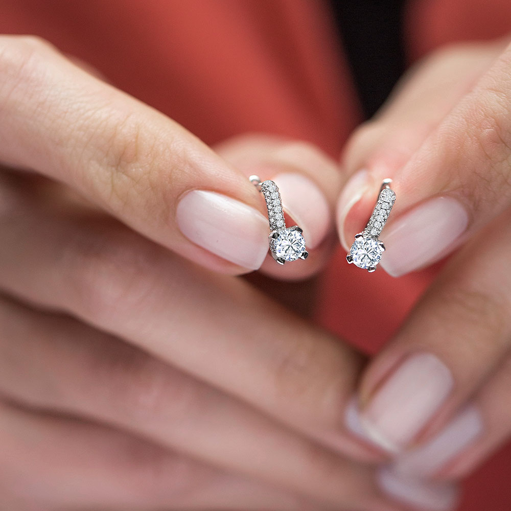 Halo Diamond Stud Earrings