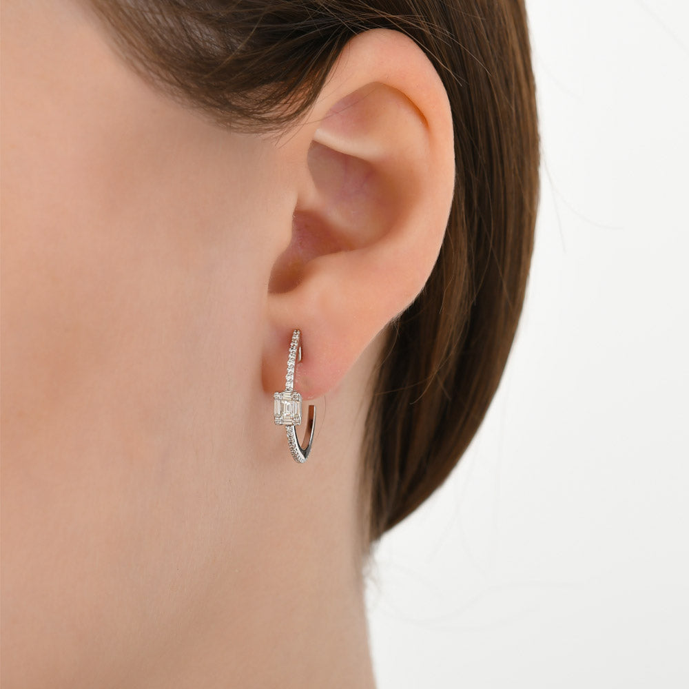 Hoop Diamond Earrings