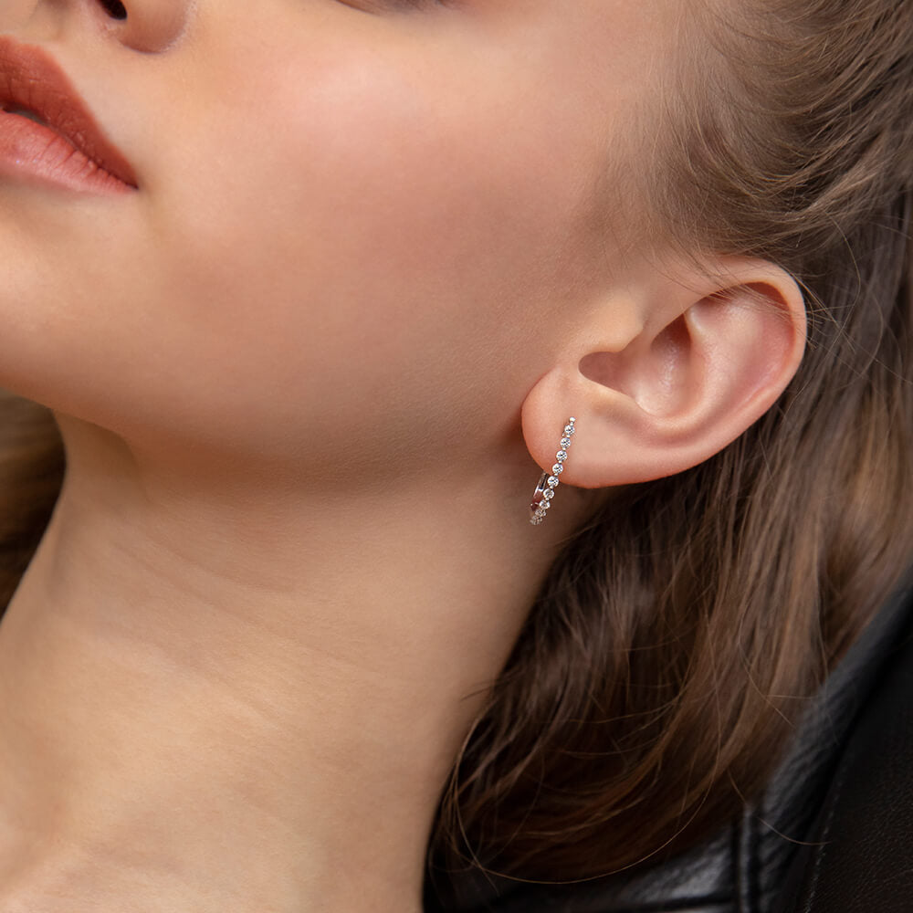 Hoop Diamond Earrings