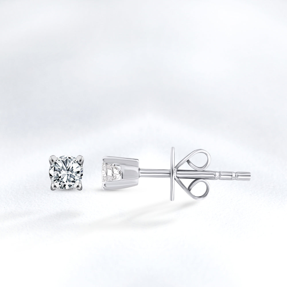 Solitaire Diamond Stud Earrings