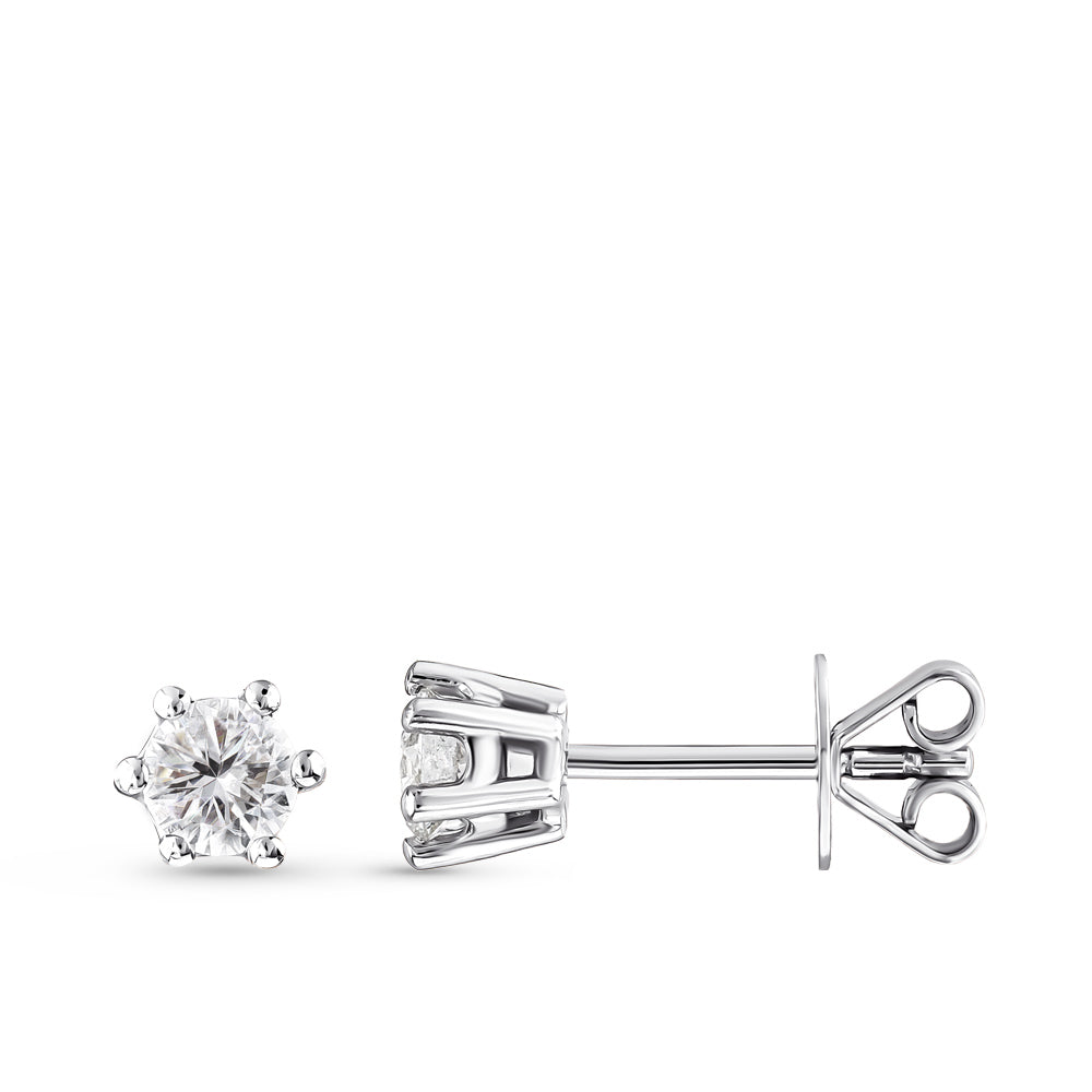 Solitaire Diamond Stud Earrings