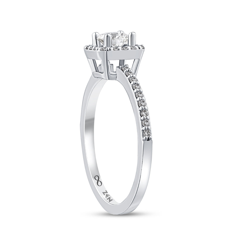 Side Stone Diamond Engagement Ring
