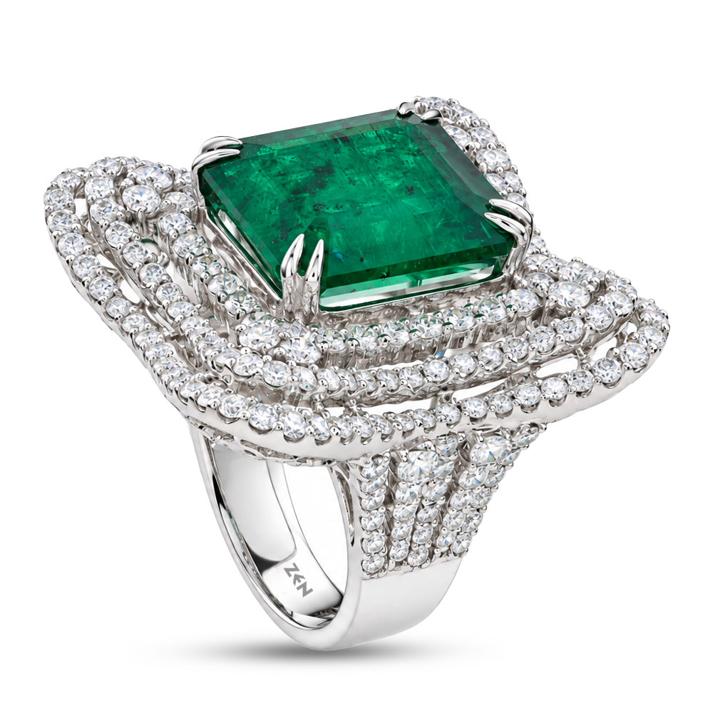 Octagon Emerald Ring