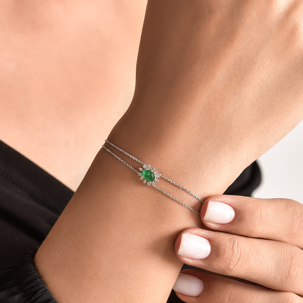 14 Ct. Emerald Cut Tennis Emerald Bracelet In 14K Rose Gold | Fascinating  Diamonds