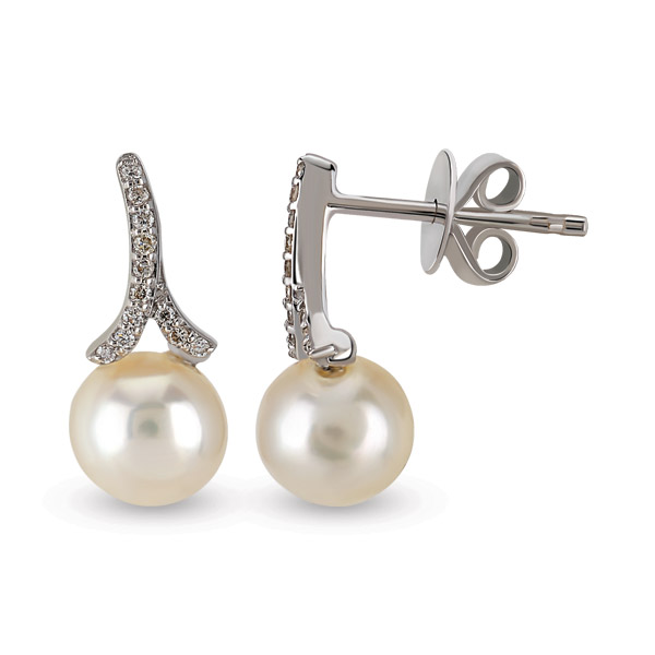 Pearl Diamond Stud Earring