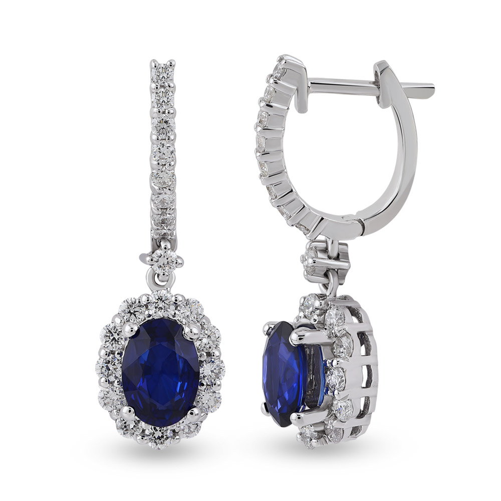 2.50 ct Sapphire Diamond Earring