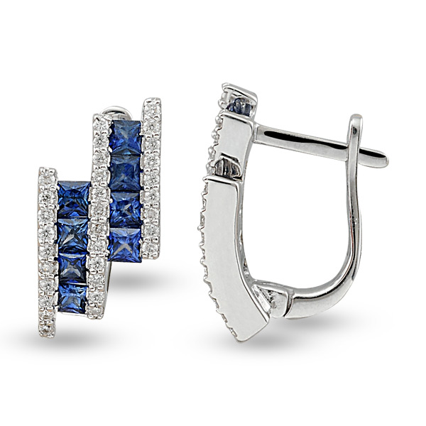0.90 ct Sapphire Diamond Earring
