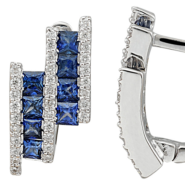 0.90 ct Sapphire Diamond Earring