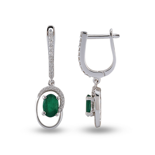 0.96 ct Emerald Diamond Earring