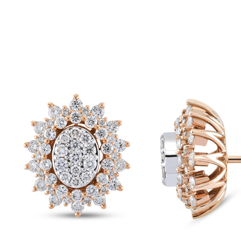 Buy Everyday Wear Rose Gold and Diamond Earrings Online | ORRA