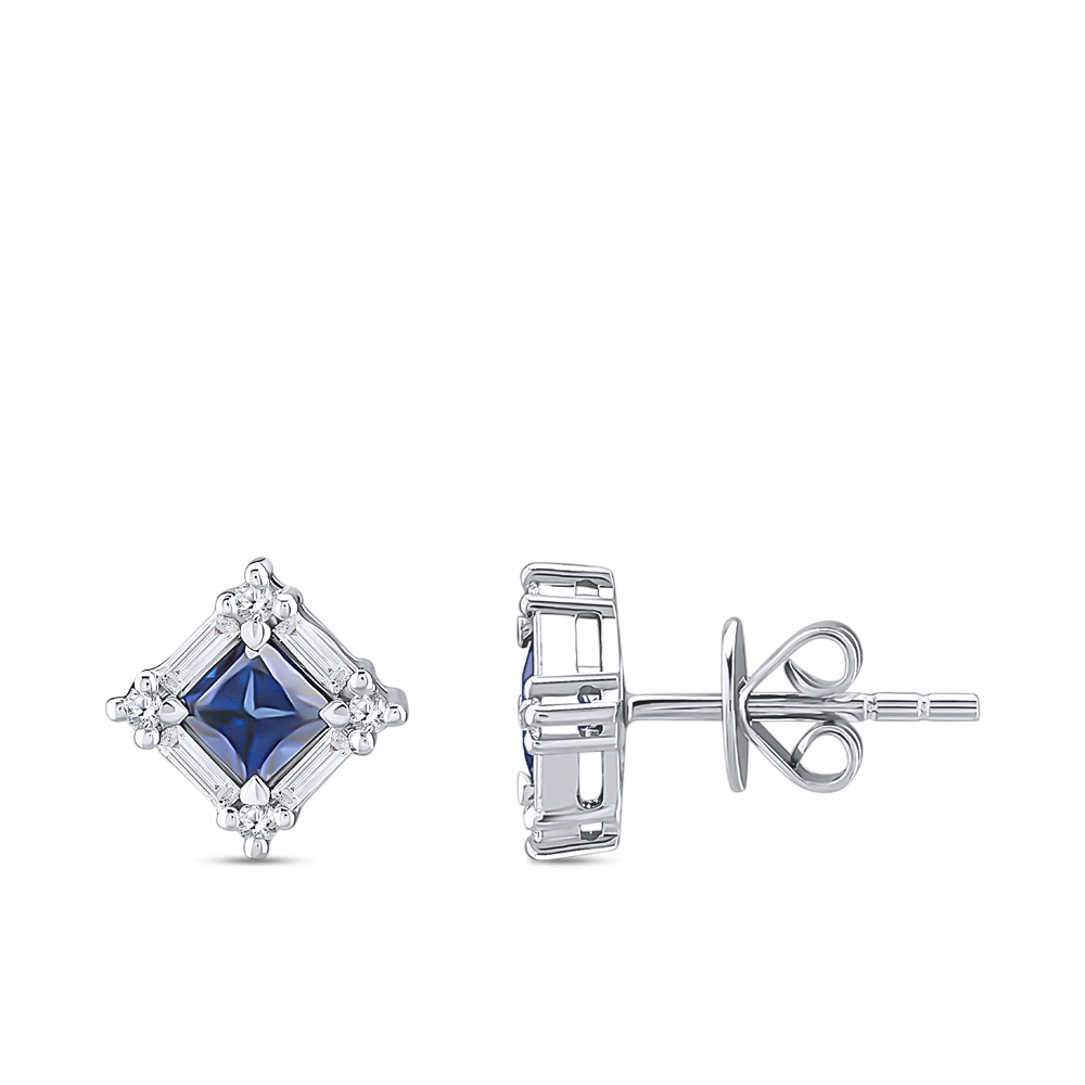 0.92 ct Sapphire Diamond Stud Earrings