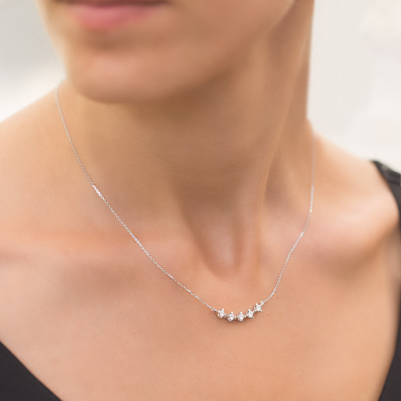 0.30 ct Five Stone Diamond Necklace