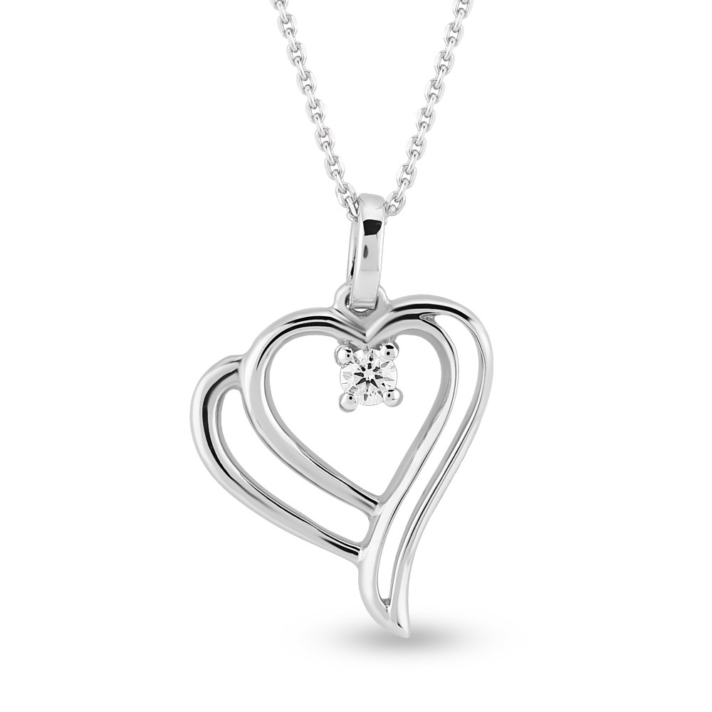 0.03 ct Heart Diamond Necklace