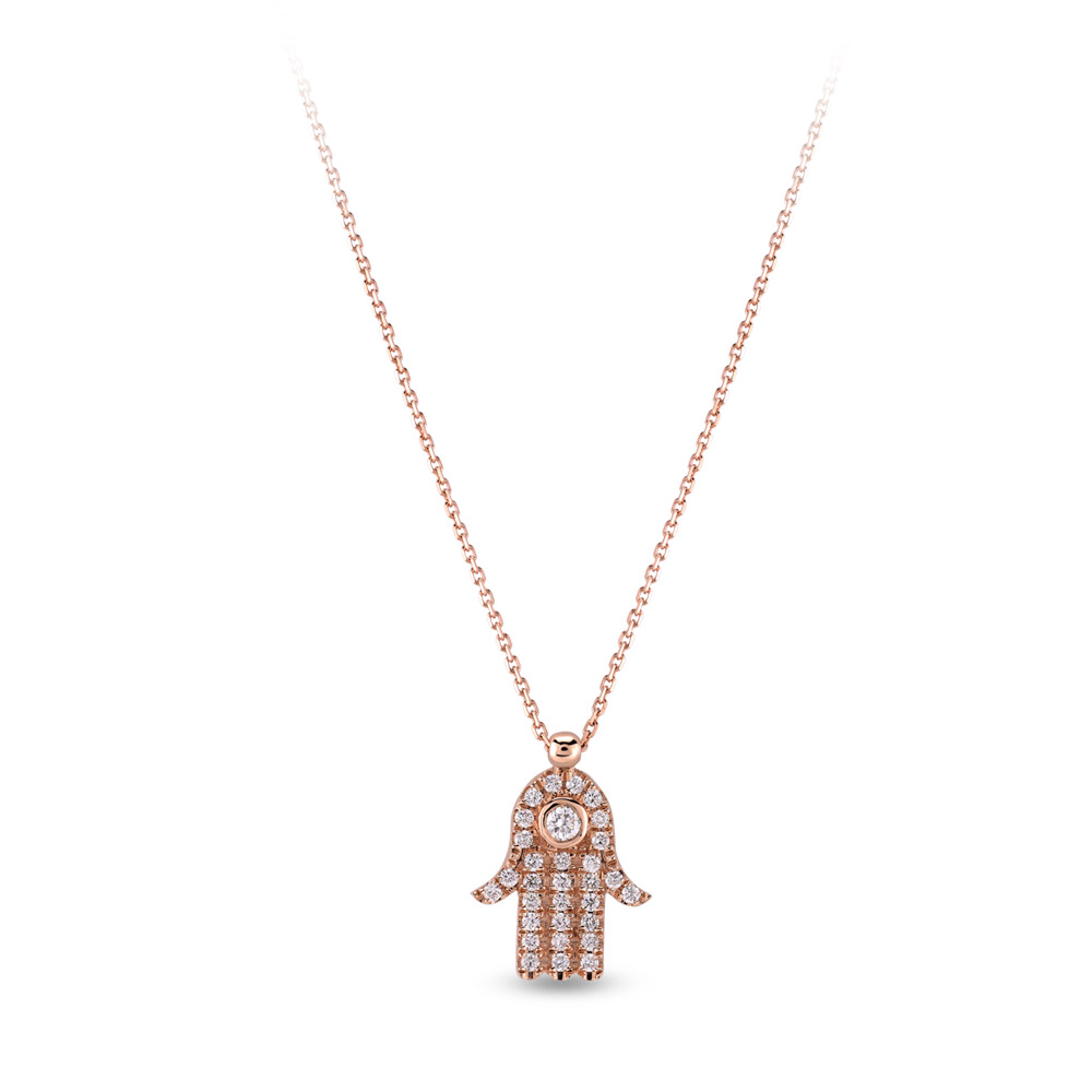 0.29 ct Hamsa Diamond Necklace
