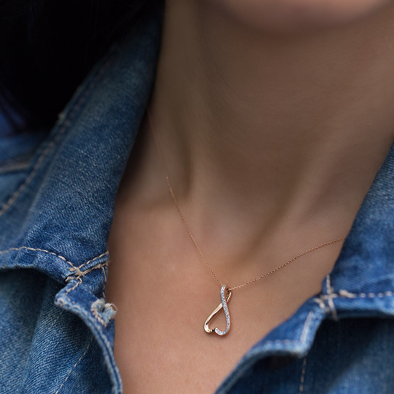 0.07 ct Heart Diamond Necklace