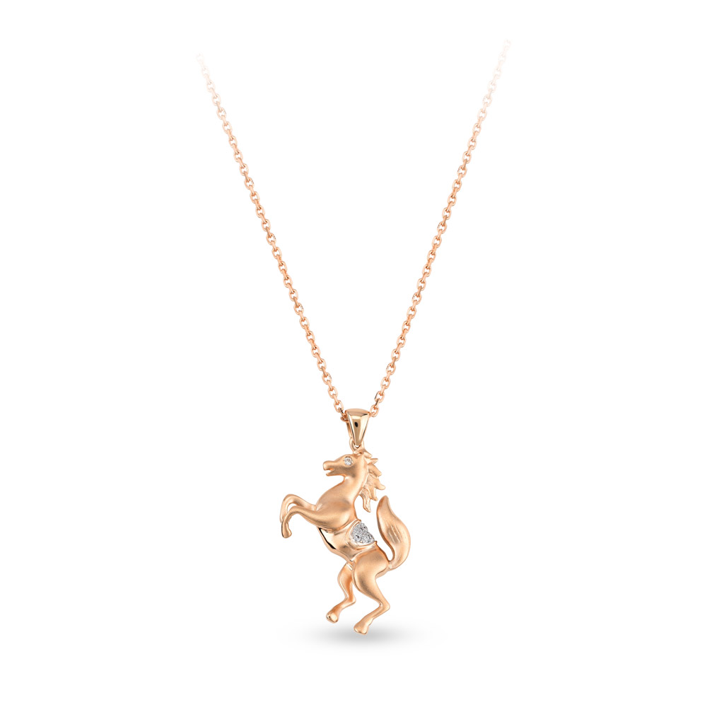 0.02 ct Horse Diamond Necklace