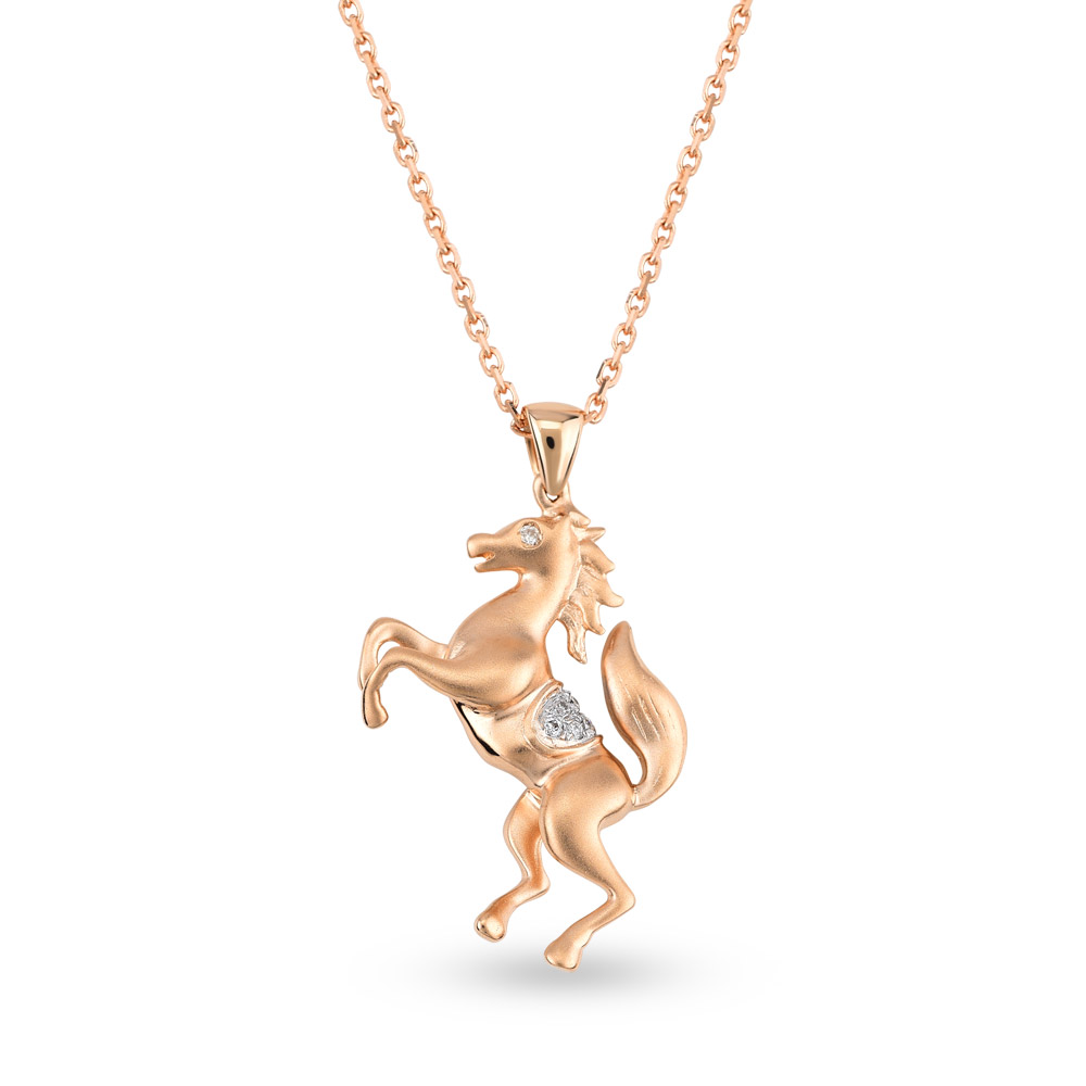 0.02 ct Horse Diamond Necklace