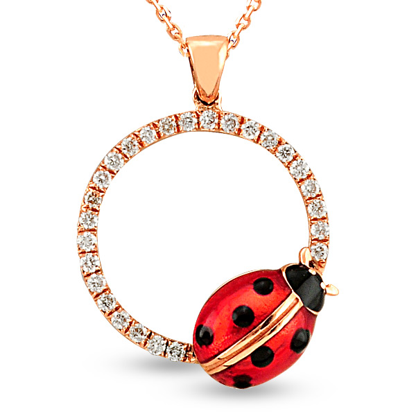 0.15 ct Ladybug Diamond Necklace
