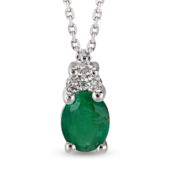 0.26 ct Emerald Diamond Necklace