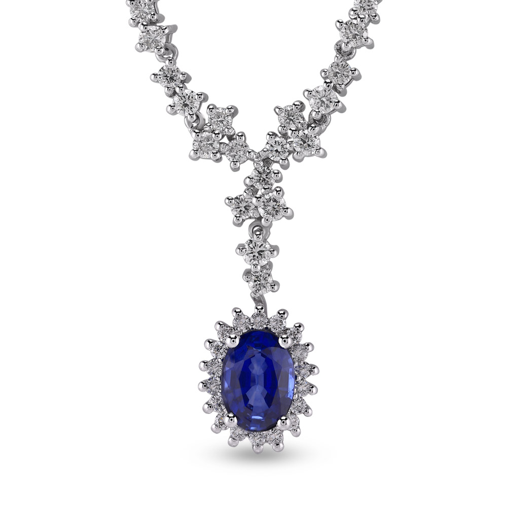 1.48 ct Sapphire Diamond Necklace