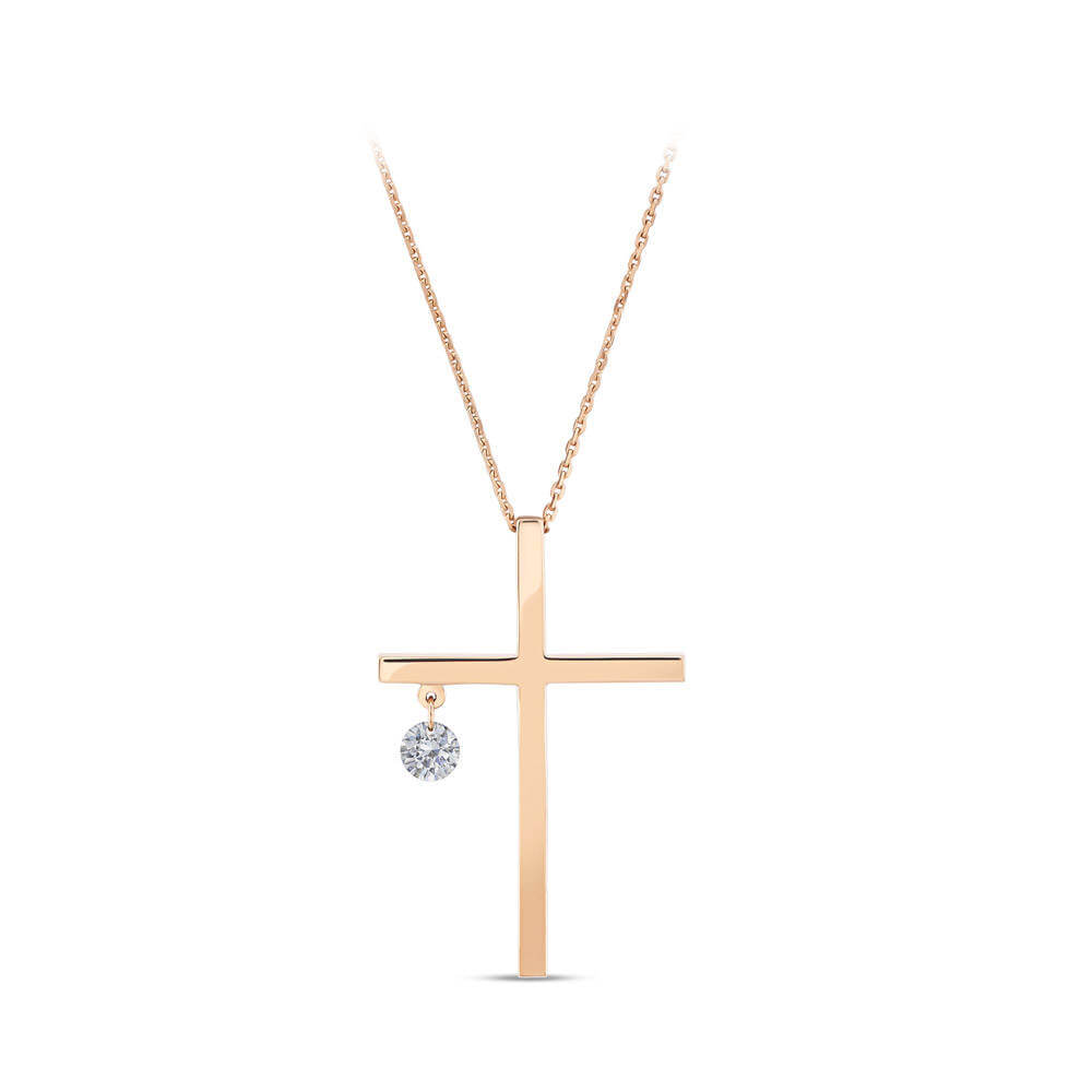 1.25 Carat Natural Diamond Cross Pendant Necklace 14K White Gold G SI 18''  chain | eBay