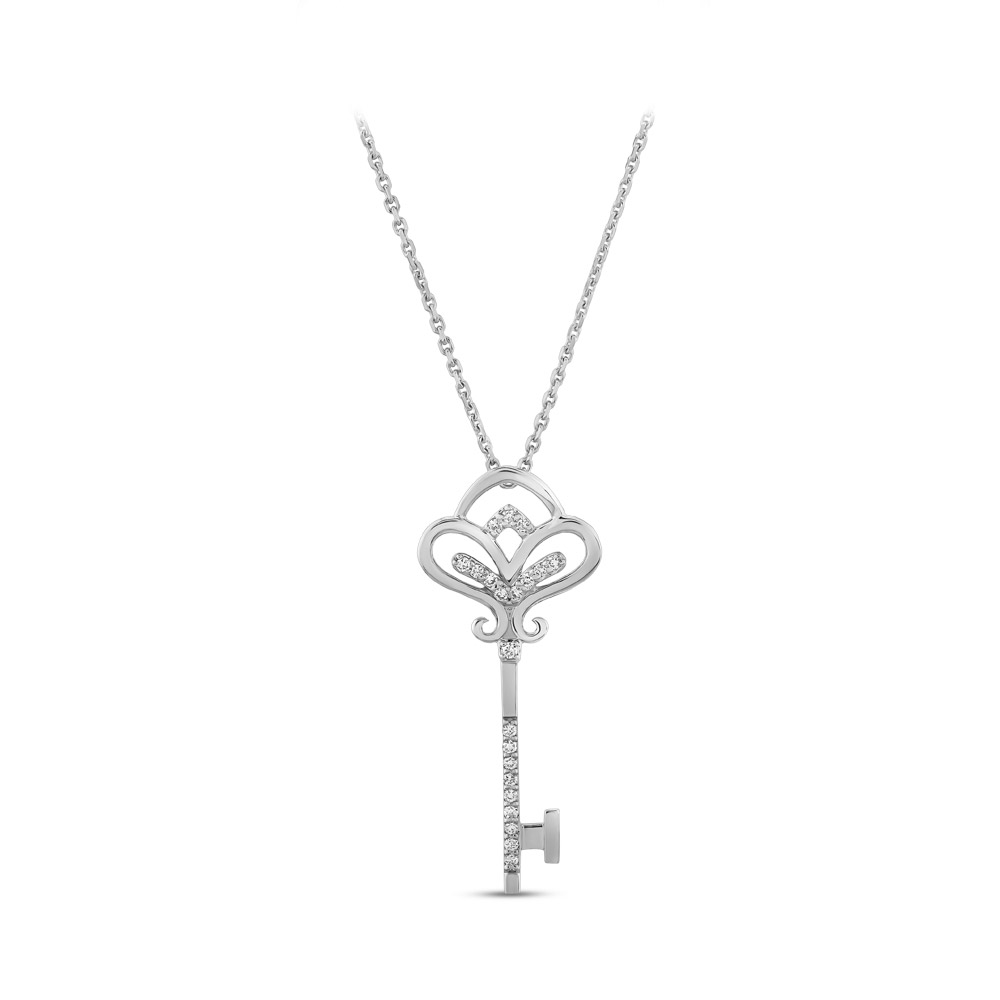 0.09 ct Lucky Charm Key Diamond Necklace