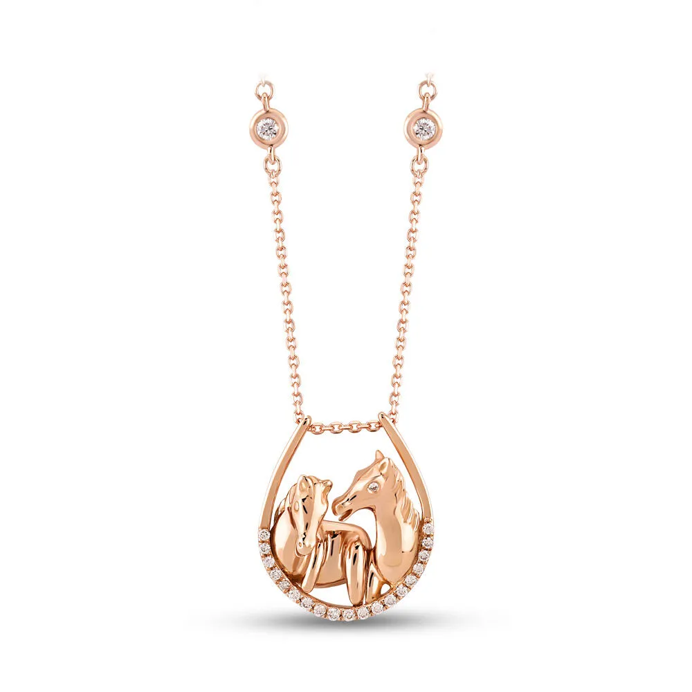 0.16 ct Horse Diamond Necklace