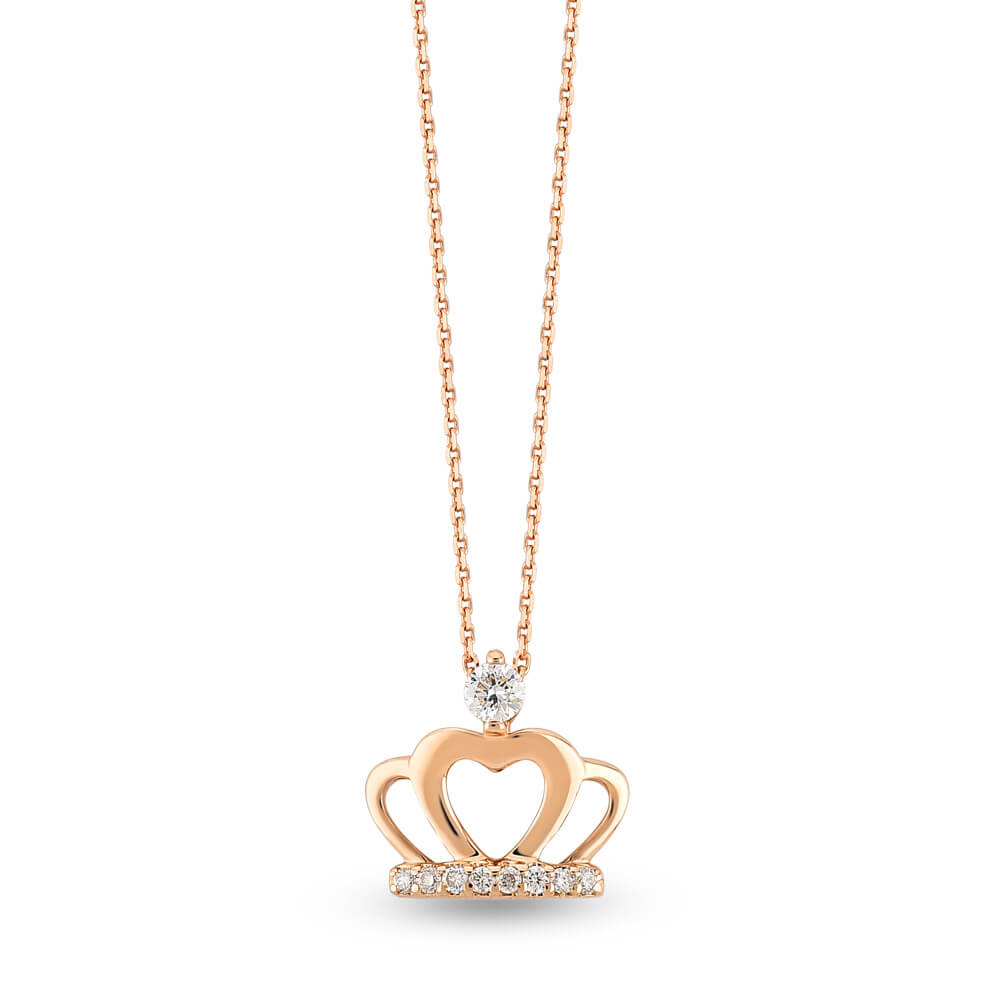 0.07 ct Crown Diamond Necklace