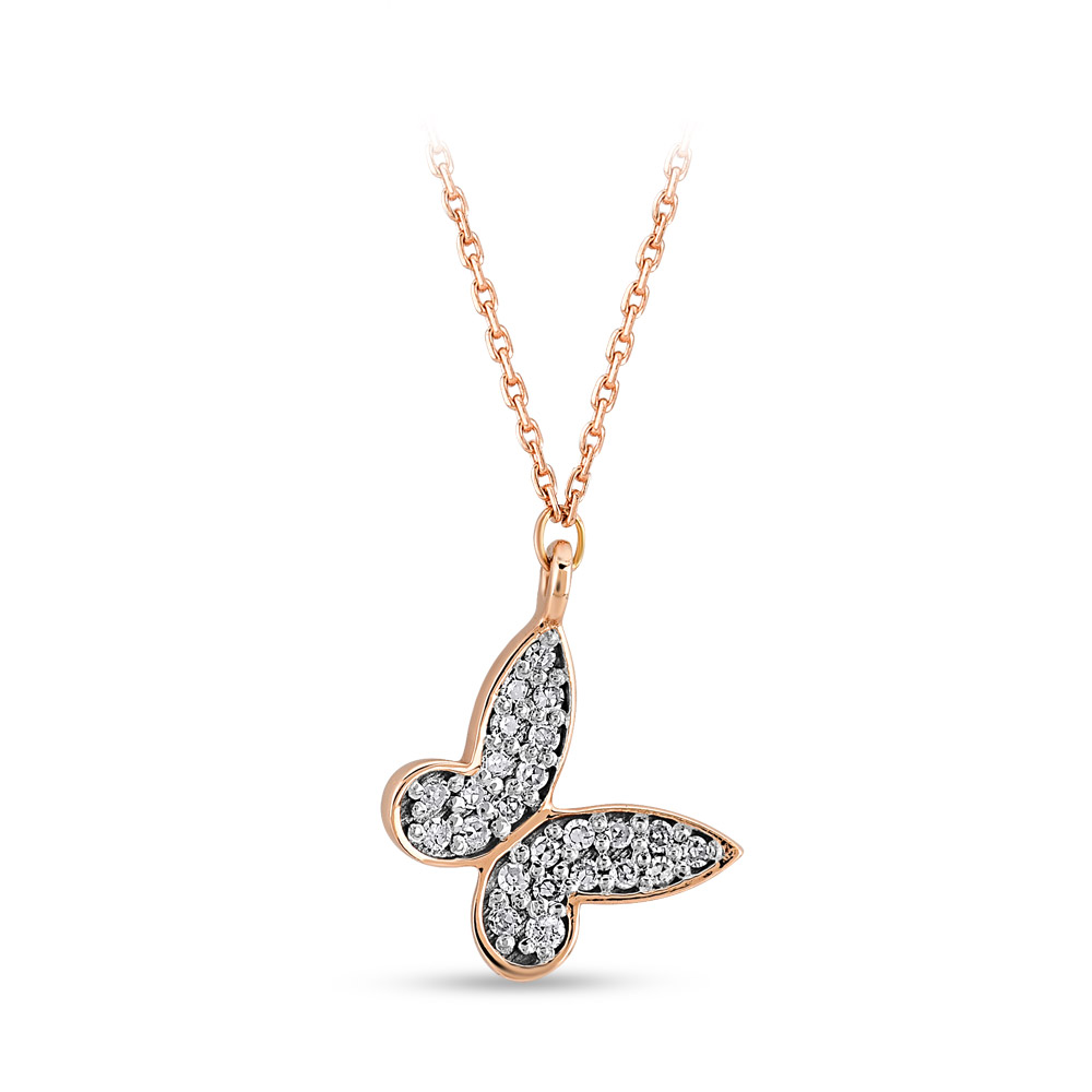 0.07 ct Butterfly Diamond Necklace