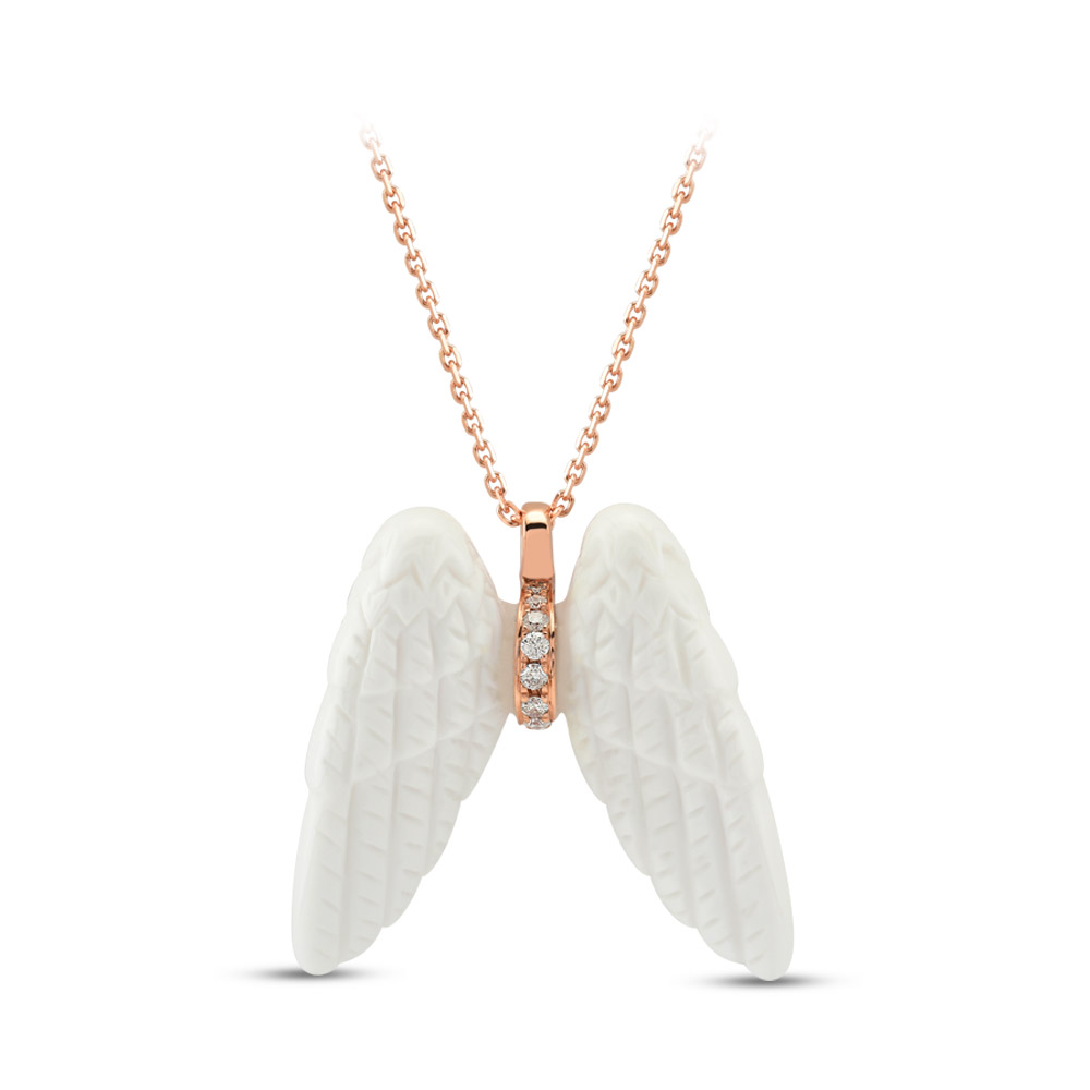 0.08 ct Angel Wing Diamond Necklace