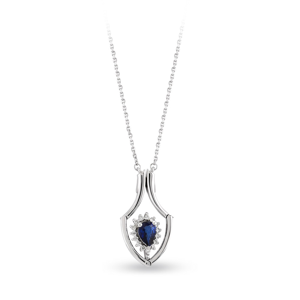 0.46 ct Sapphire Diamond Necklace