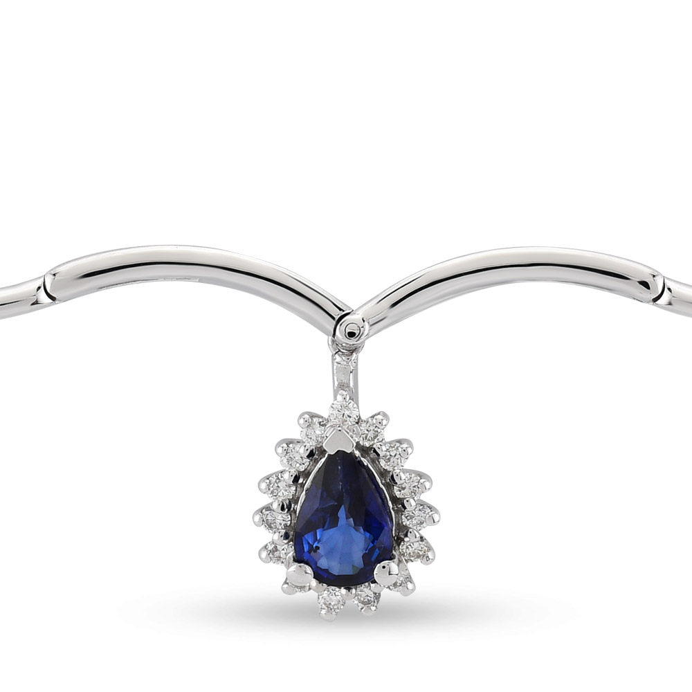 0.46 ct Sapphire Diamond Necklace