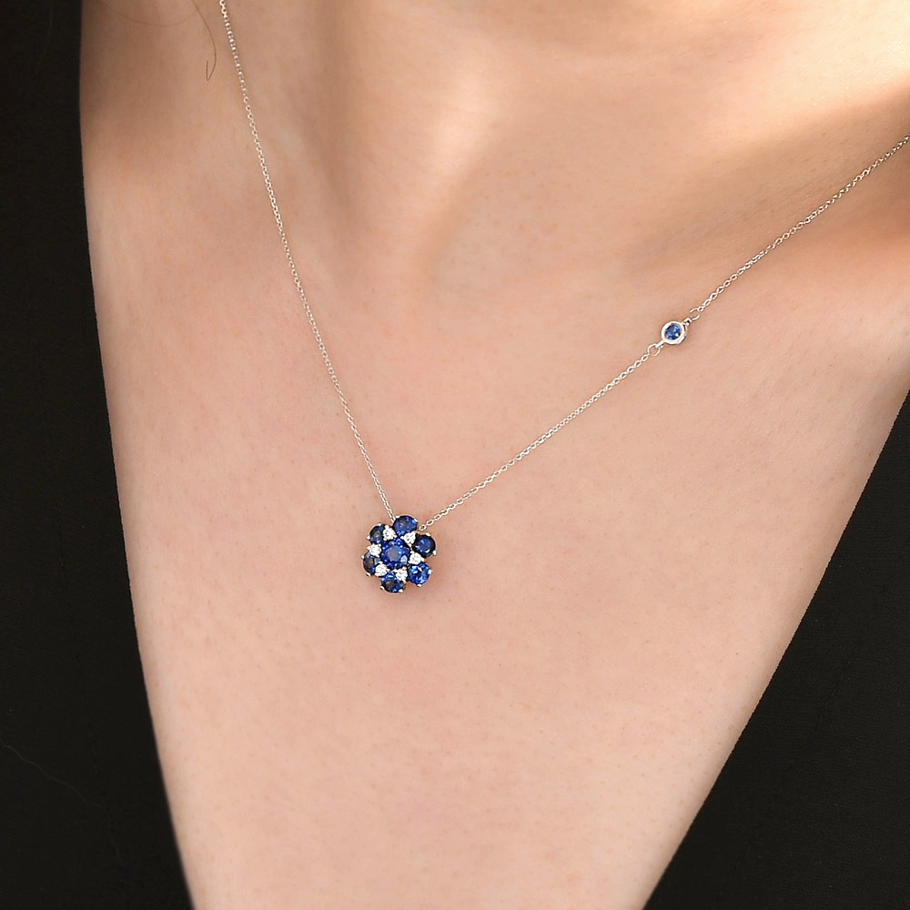 1.07 ct Sapphire Diamond Necklace