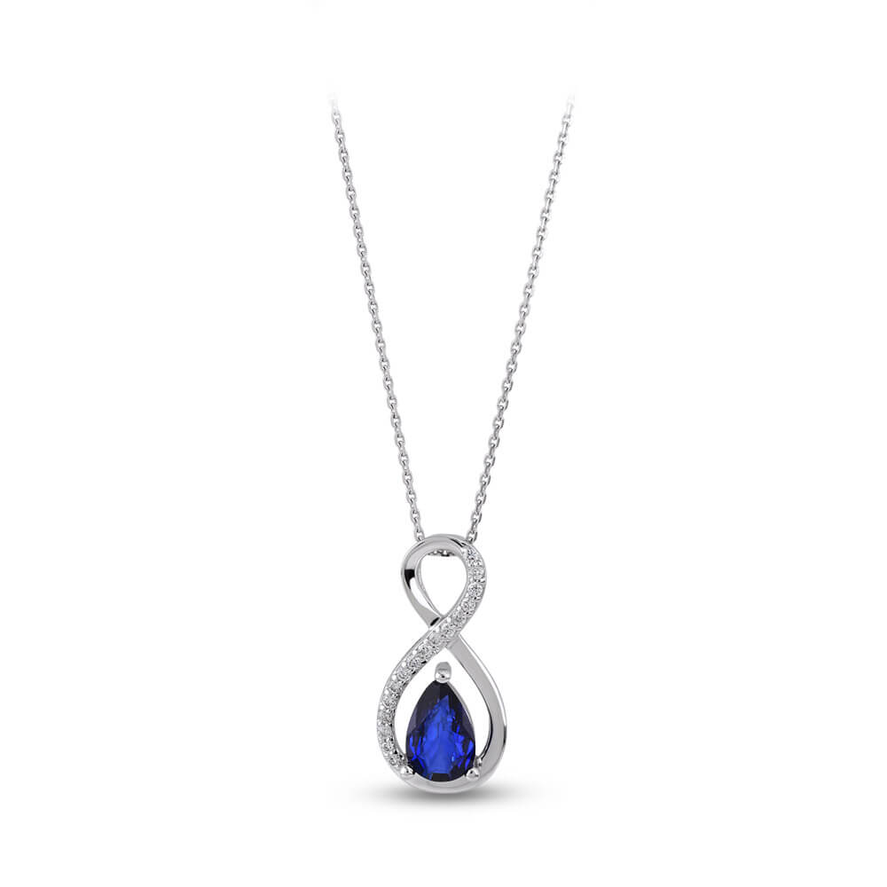 0.45 ct Sapphire Diamond Necklace