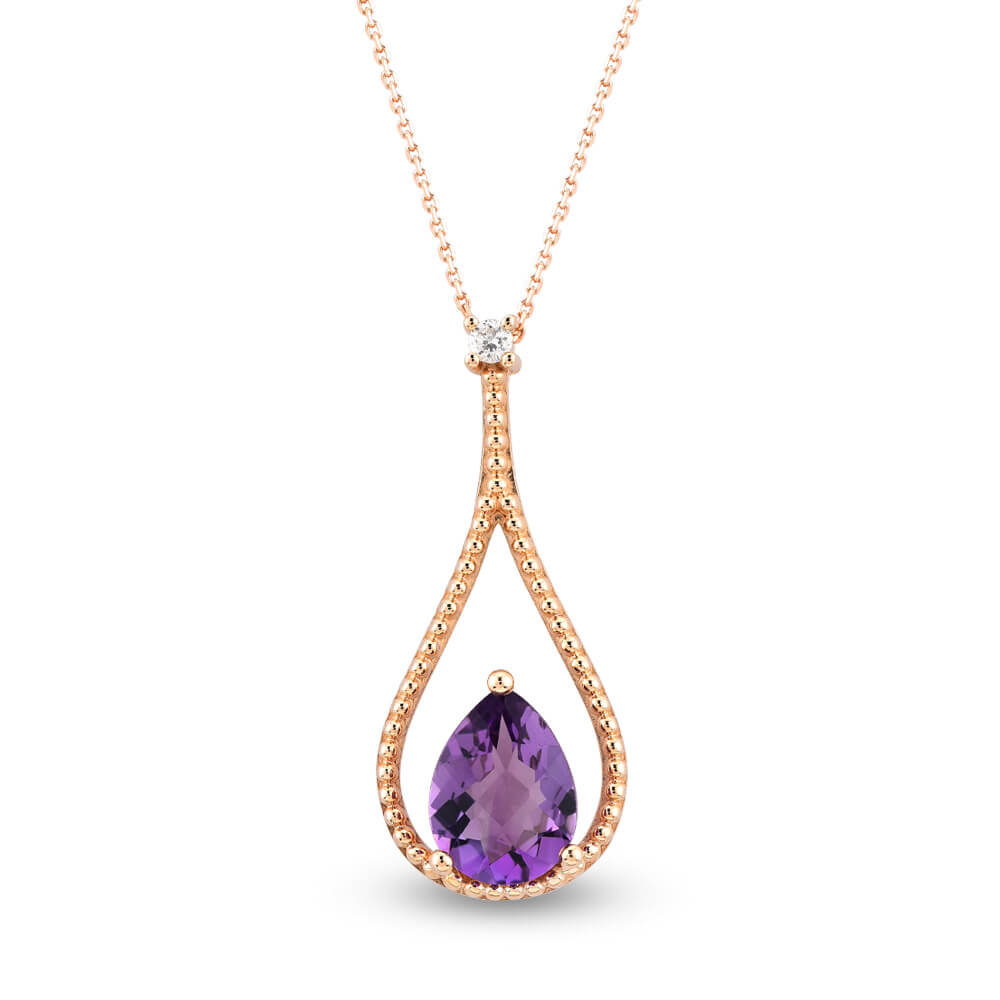 1.33 ct Amethyst Diamond Necklace