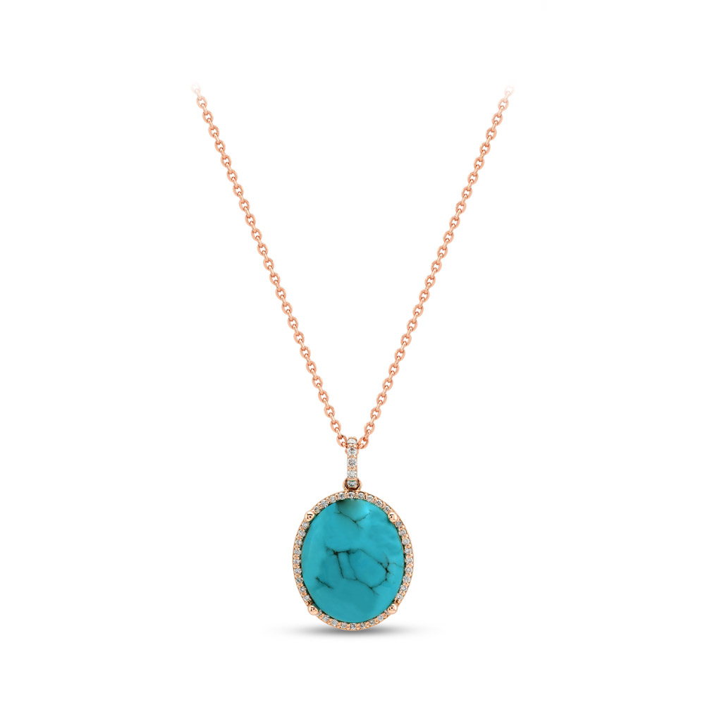 3.20 ct Turquoise Diamond Necklace