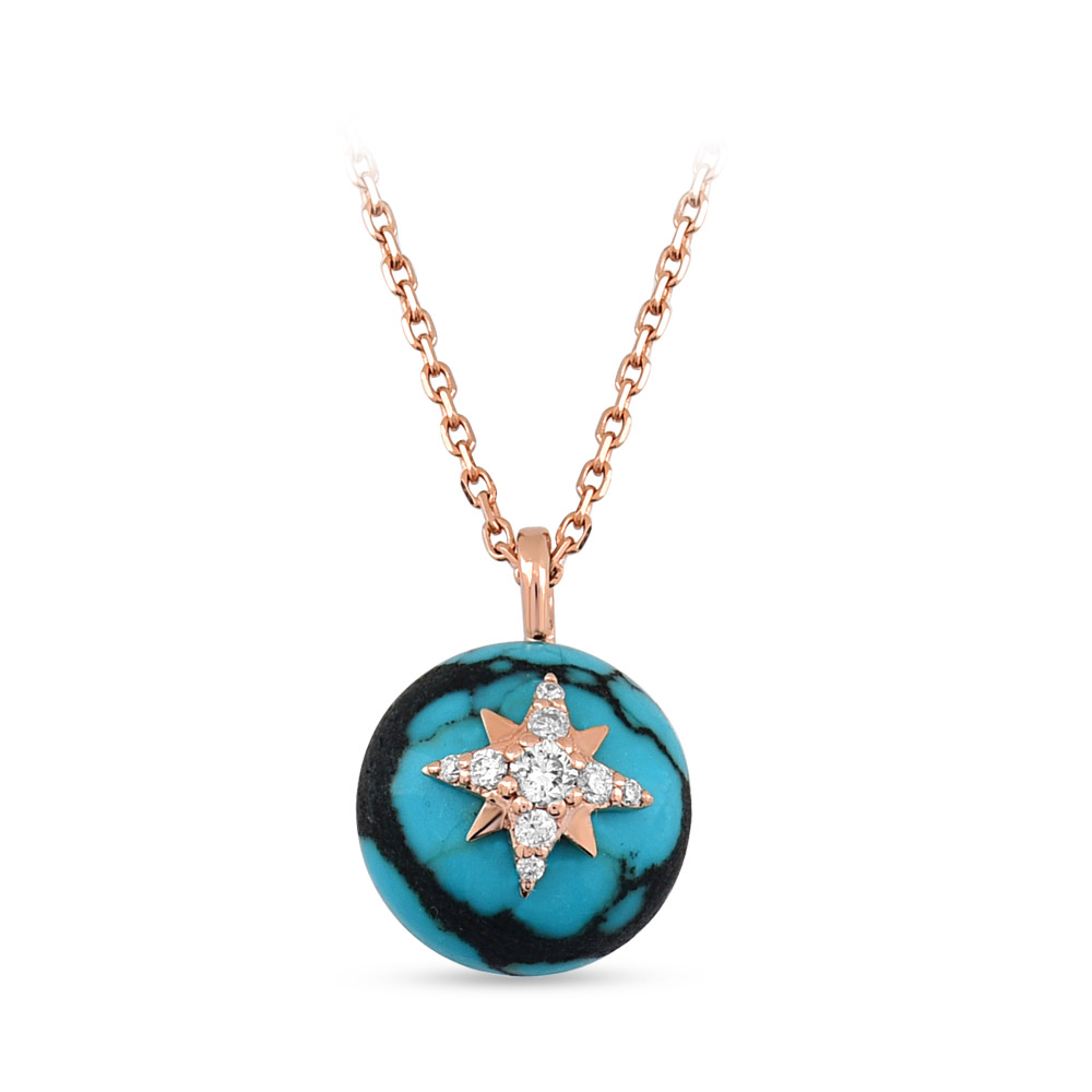 2.58 ct Turquoise Diamond Necklace