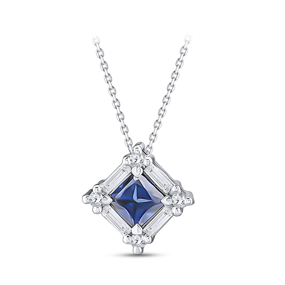 0.44 ct Sapphire Diamond Necklace
