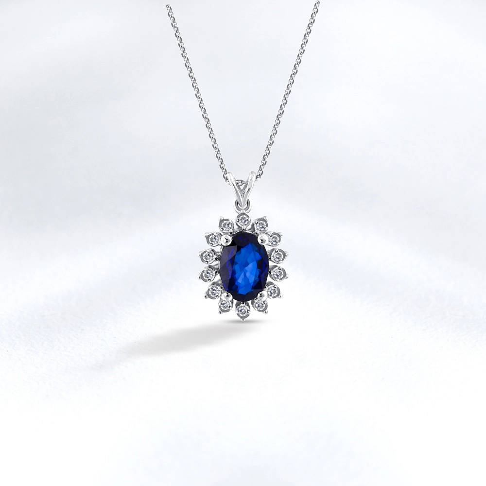 Sapphire Diamond Necklace