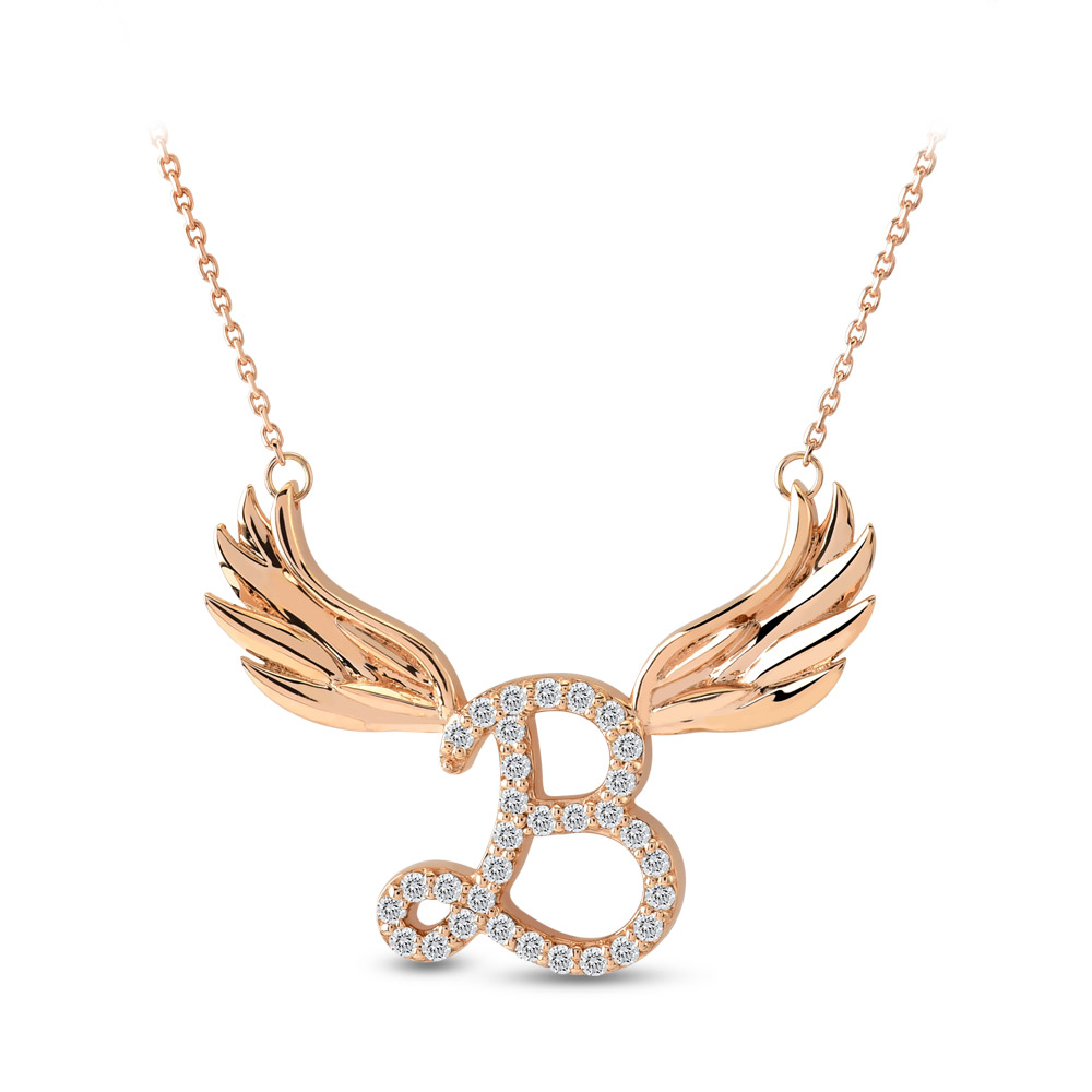 Floral Letter B Necklace Gold Plate – The Hambledon