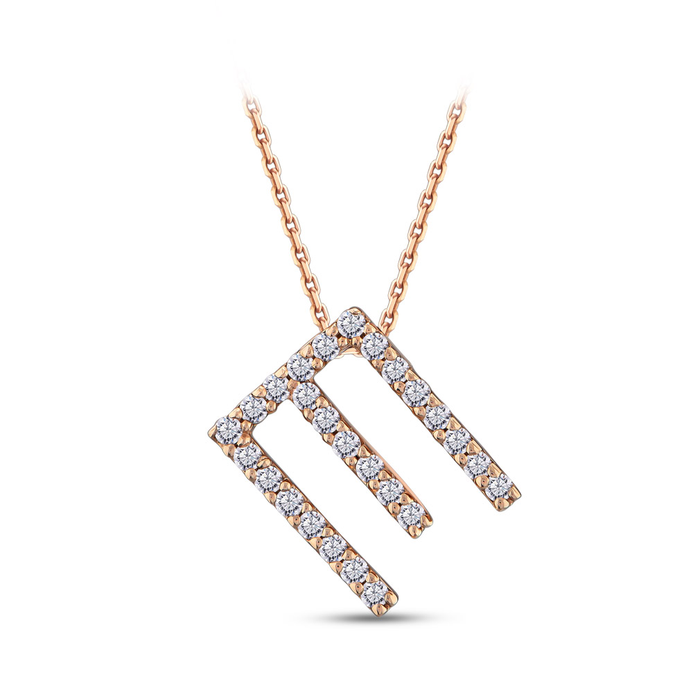 0.10 ct Letter 'E' Diamond Necklace - 3001253236 / ZEN Diamond - US