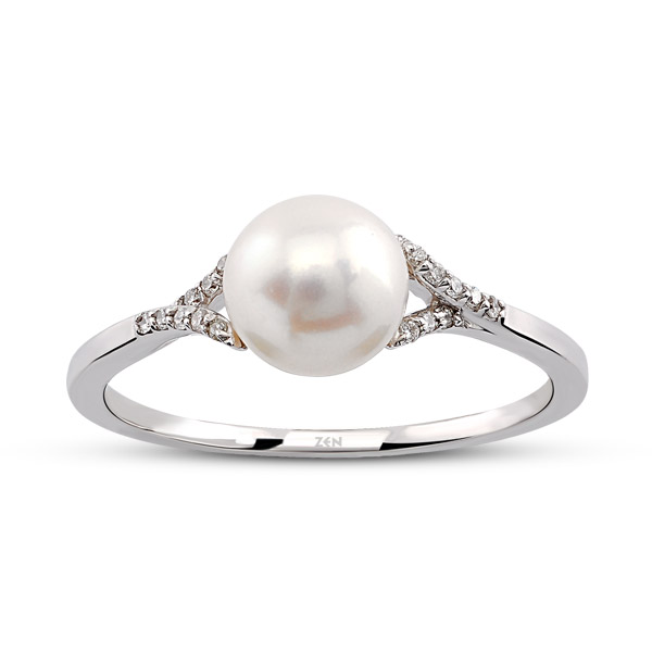 0.44 ct Pearl Diamond Ring