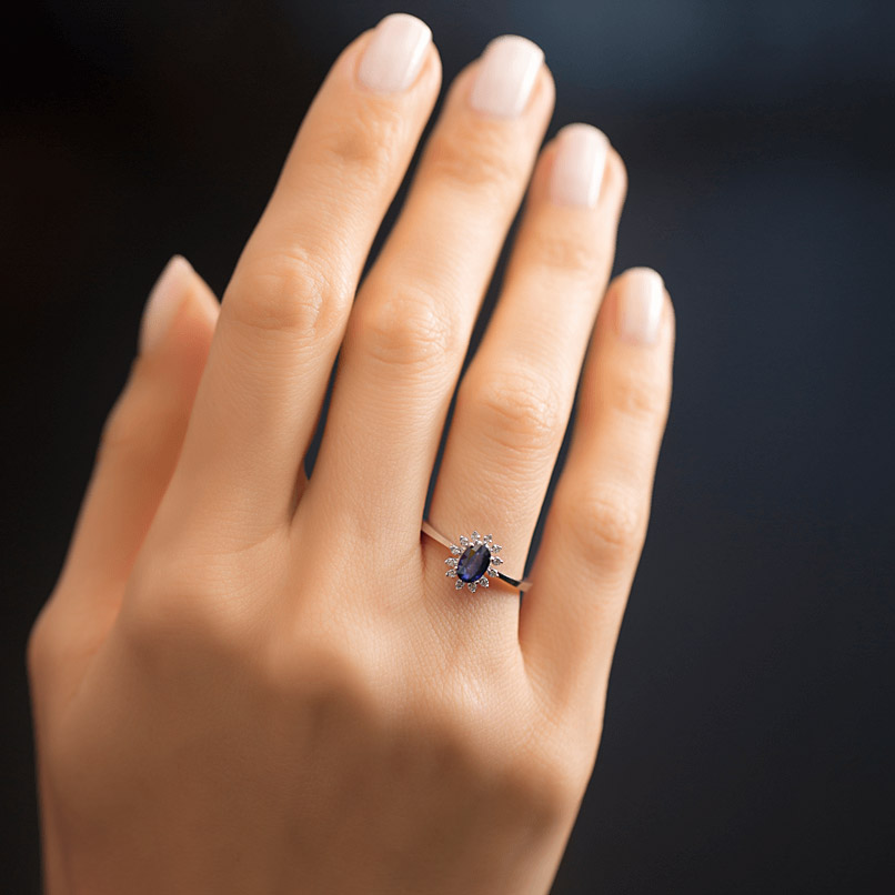 0.52 ct Sapphire Diamond Ring