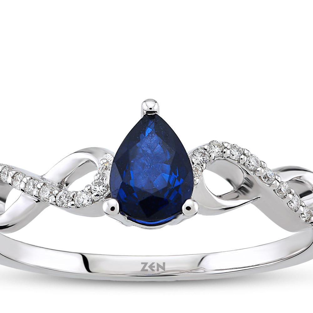 0.47 ct Sapphire Diamond Ring