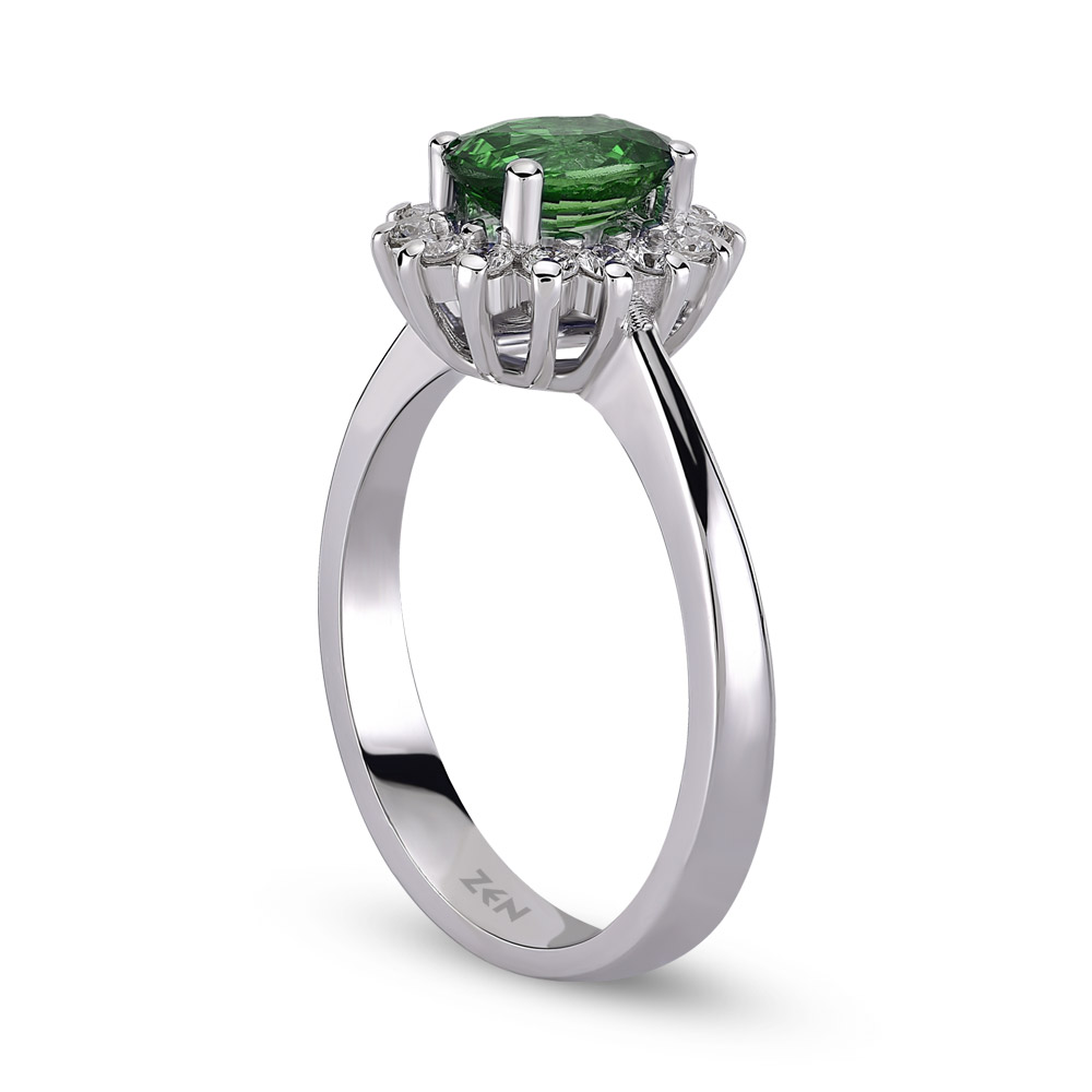 0.96 ct Emerald Diamond Ring