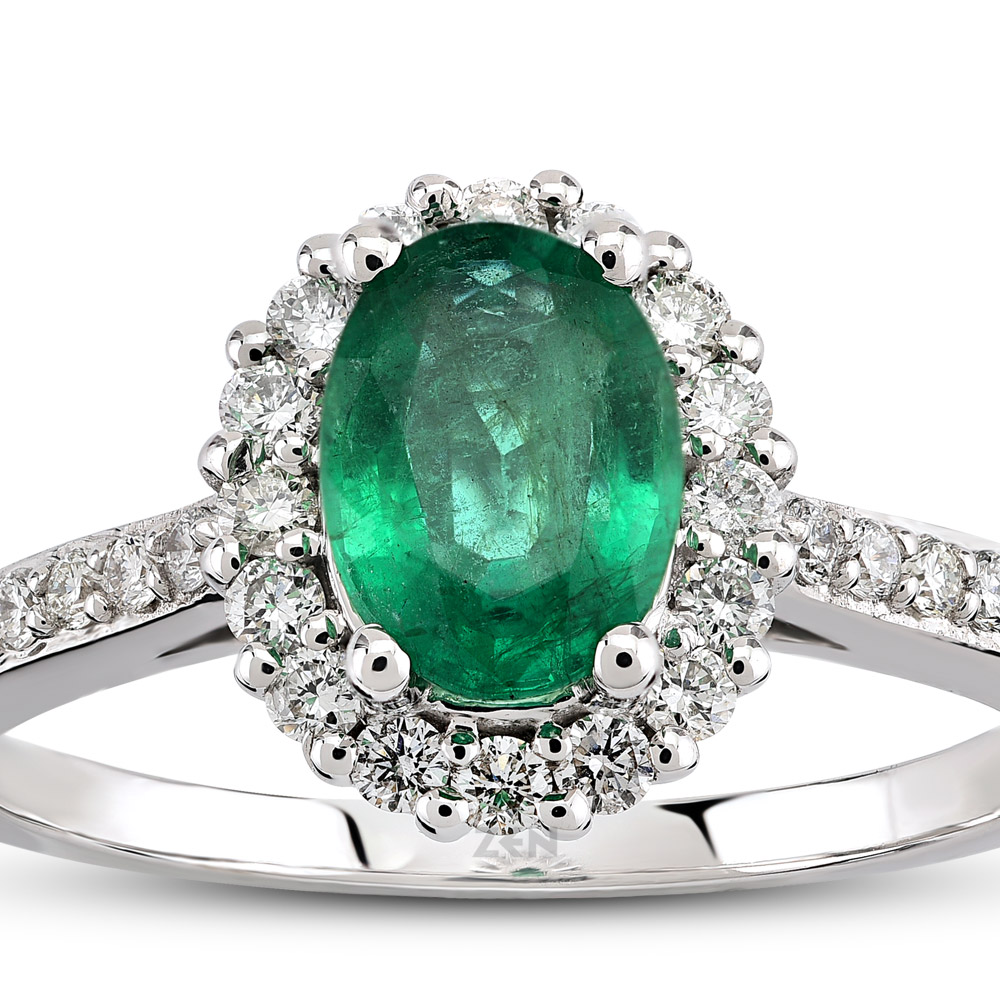 0.93 ct Emerald Diamond Ring